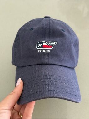 Vineyard Vines Navy Texas Whale Baseball Cap